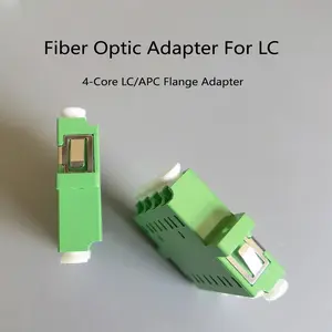 LC/APC Flange 4-Port Adapter Durable Fiber Optic Coupler for Multi-Core Connectors Ideal for High-Speed Networks