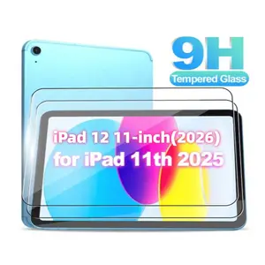 2pc iPad Tempered Glass Tablet Screen Protector, HD Clear Anti-Scratch Shockproof Full Coverage, Fingerprint Resistant Touch Sensitive, Accessories