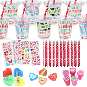 Valentine’s Day Gifts for Kids – 30-Pack Stationery & Cup Set (Allergy-Friendly)