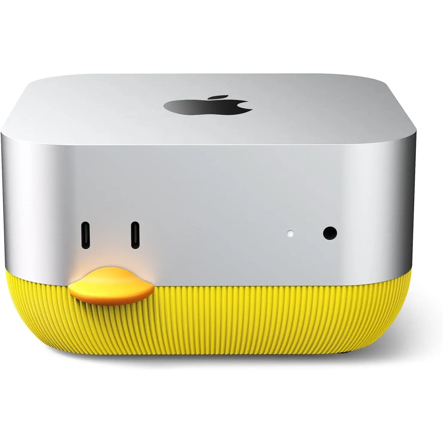 Lonelyfox Mac mini M4 & M4 Pro Dock Stand – Front Power Button Access, Cooling ABS Stand, Anti-Dust & Anti-Slip Design for Airflow & Desk Organization – Essential Mac mini M4 Accessories (Yellow)