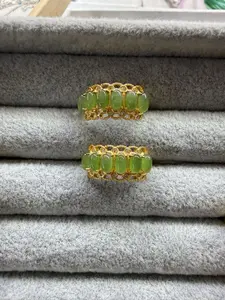 Selina(12238)gc.gold band S925 ring jade ring