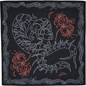 Steady Hands Centipede Bandana Black White Red Insects Bugs Spider Lily Lillies