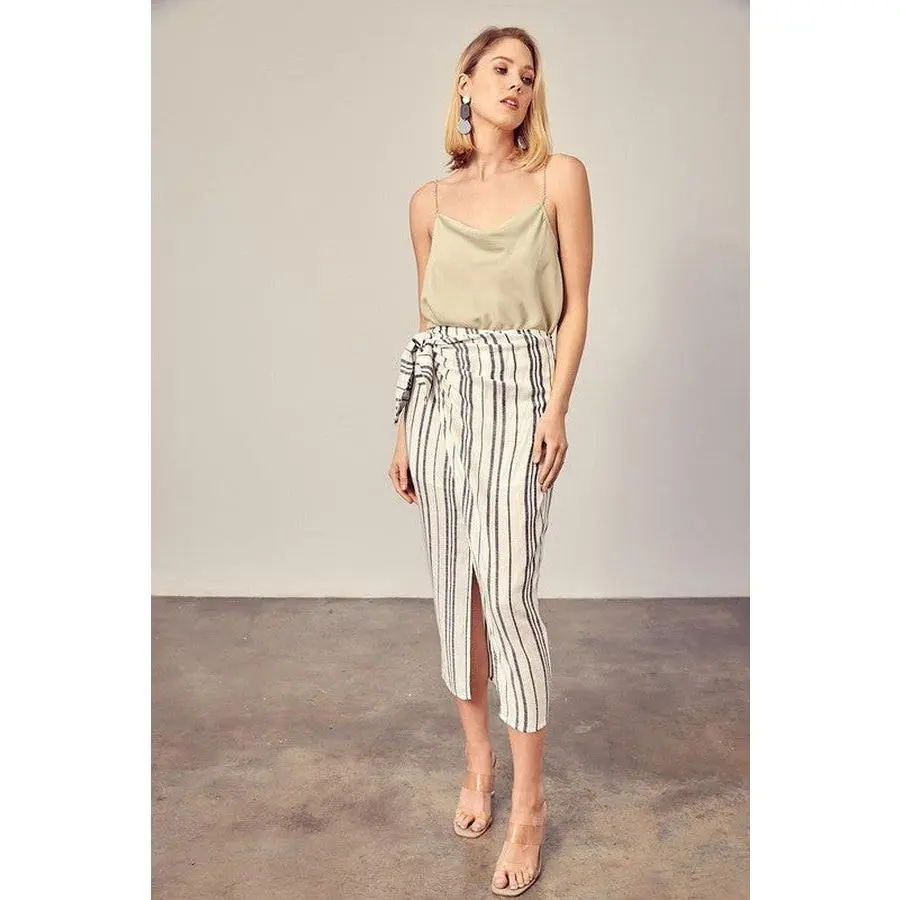 Stripe Overlap Skirt