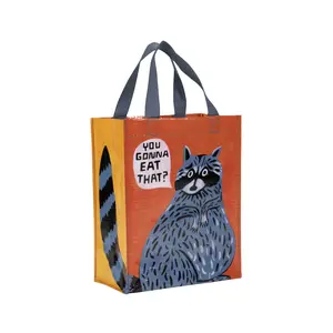 You Gonna Eat That Raccoon Handy Tote - Cartoon Raccoon Design with "YOU GONNA EAT THAT?" Text, Ideal for Shopping and Travel