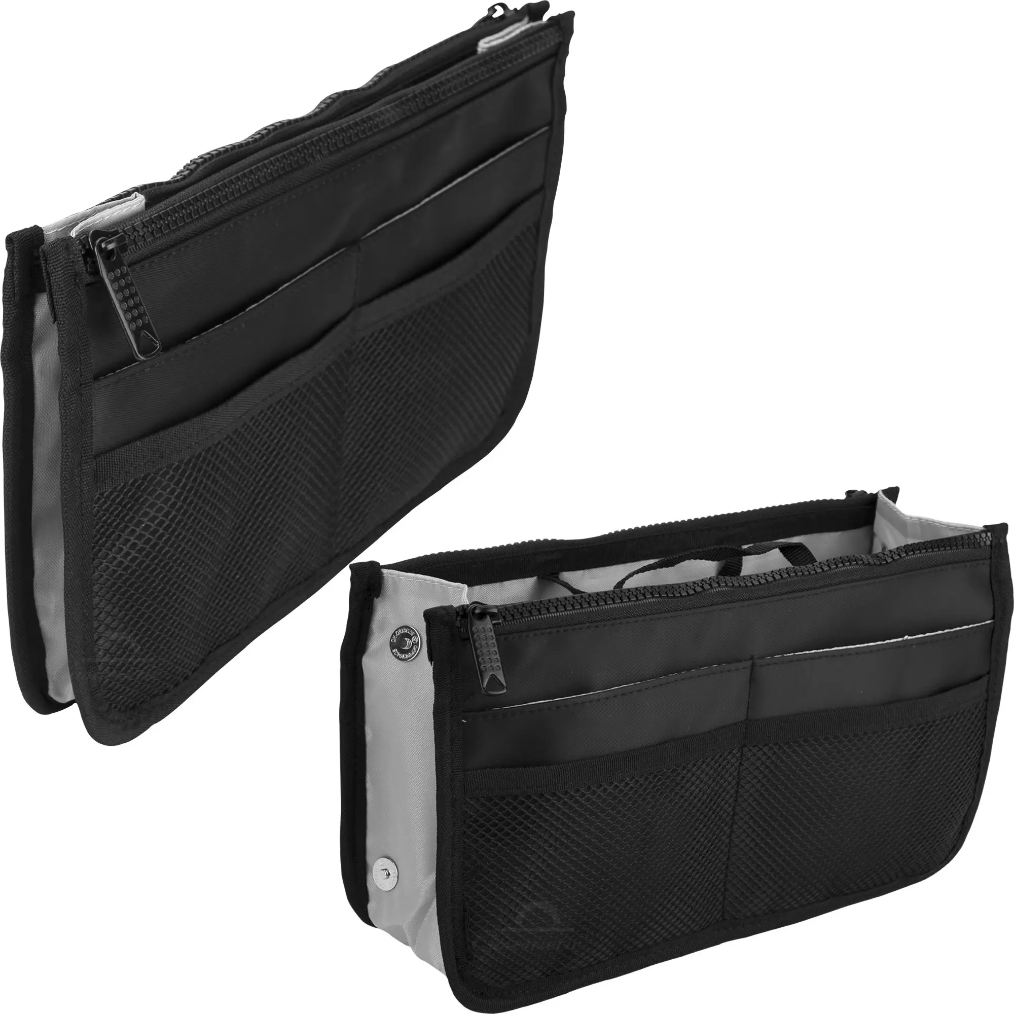 VER Beauty Mini Travel Bag Organizer - Compact Tote with 2 Zippered Pouches and 8 External Pockets