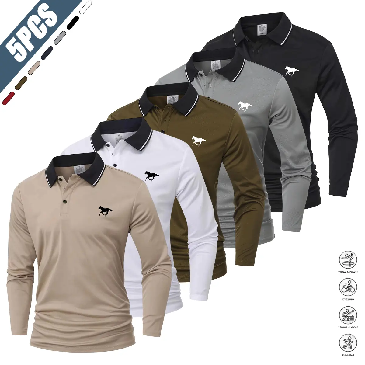 Khaki + White + Green + Gray + Black