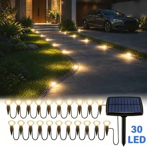 Solar Pathway Lights Set of 30, Outdoor Garden Lights , Automatic On/off, Ideal for Paths, Camping, Weddings, Festivals, Waterproof Garden Light, Solar Landscape Lights