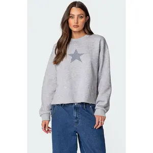 Edikted Women's Gingham Star Sweatshirt