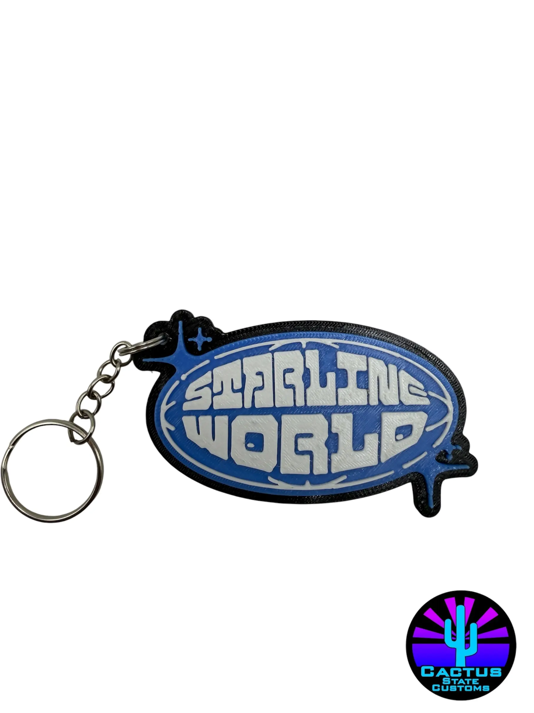 Starline World Keychain, Lightweight 3D Printed Retro-Futuristic Accessory Charm for Bags, Backpacks, and Purses, Keychain Accessory
