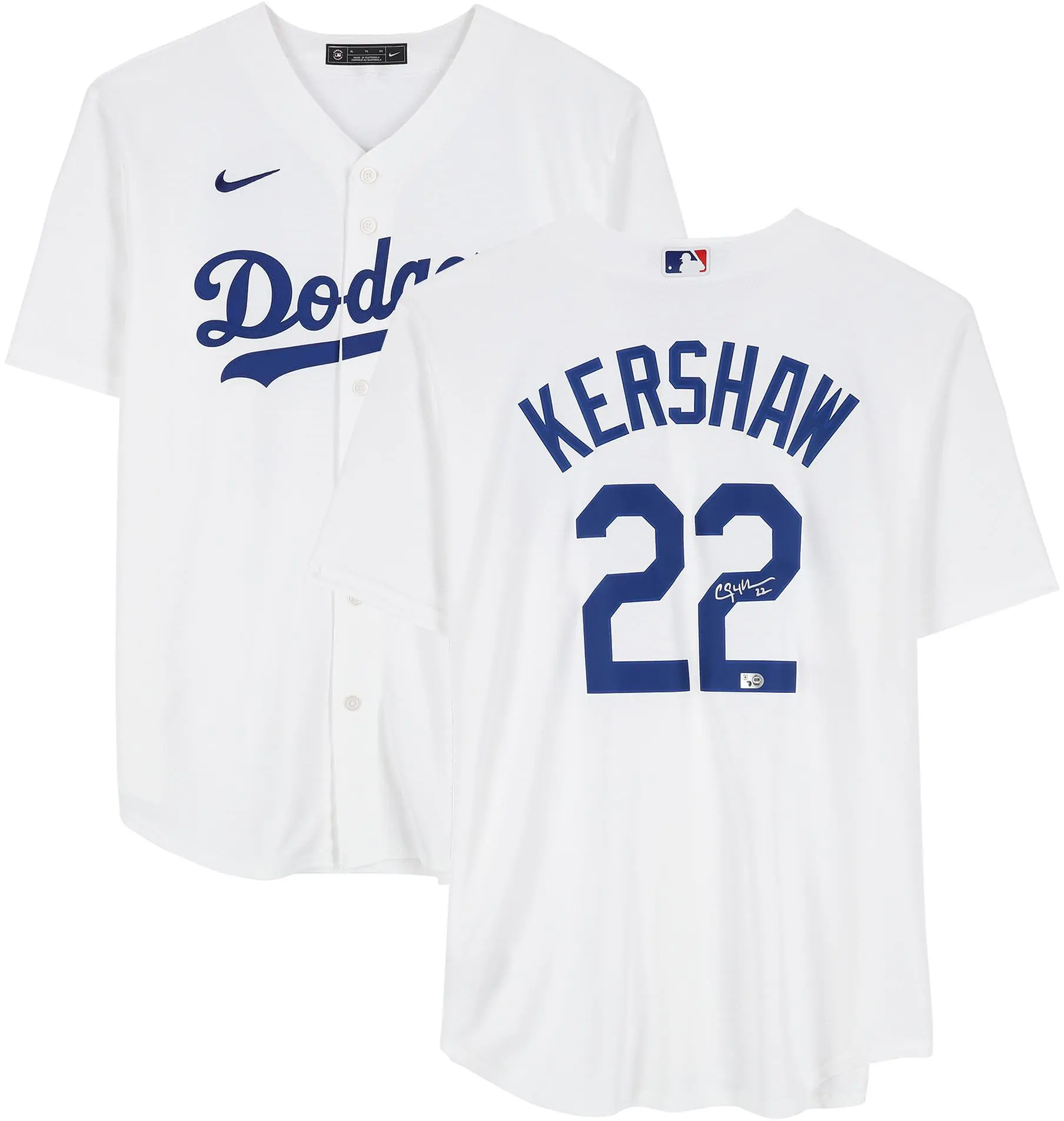 Clayton Kershaw Los Angeles Dodgers Autographed White Nike Replica Jersey - Fanatics Authentic Certified - MLB Memorabilia