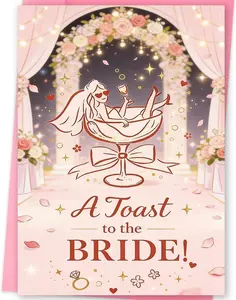 FANCYLUCKY Bridal Shower Card Gift Decoration for Bride to Be, Bachelorette Card for Women Her, Eco Friendly with Premium Envelope