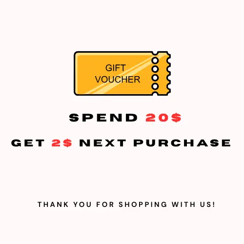Spend 20$, Get 2$ Off For Your Next Purchase