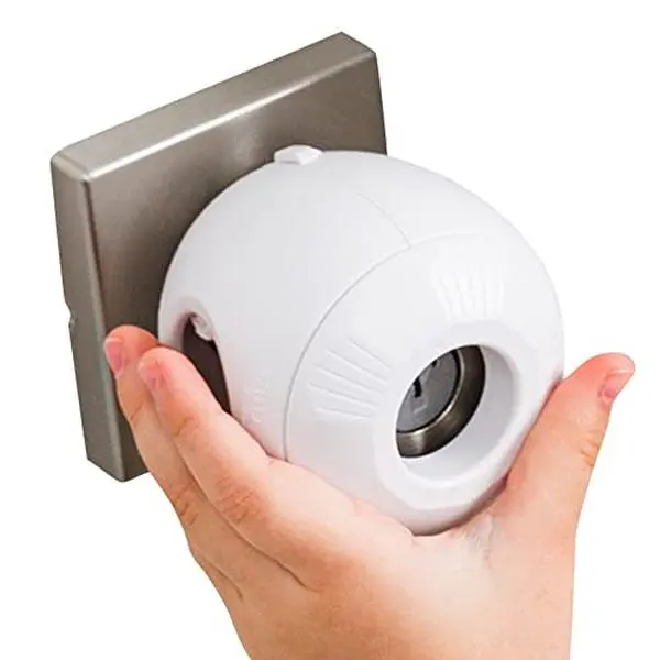 4 Pack Safety Door Knob Cover Hard-to-Remove Dual-Lock Door Handle Covers for Kids - Reusable Baby Proof Door Knob Locks - Installs Easily, No Tools Needed (White)