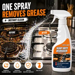 EcoPure Lab Heavy Duty Degreaser – Powerful Kitchen Degreaser Spray, Grease Remover for Stove, Oven, Range Hood & Grill – Removes Tough Oil, Burnt Grease & Stains Fast – No Residue, Non-Toxic Enzyme Cleaner