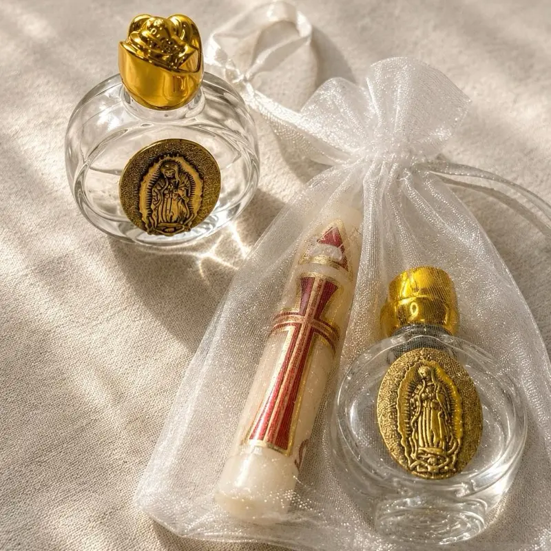 12pcs Recuerdos para bautizo, Bottle water Virgen de Guadalupe Baptism Favors, Recuerdos Para Bautizo