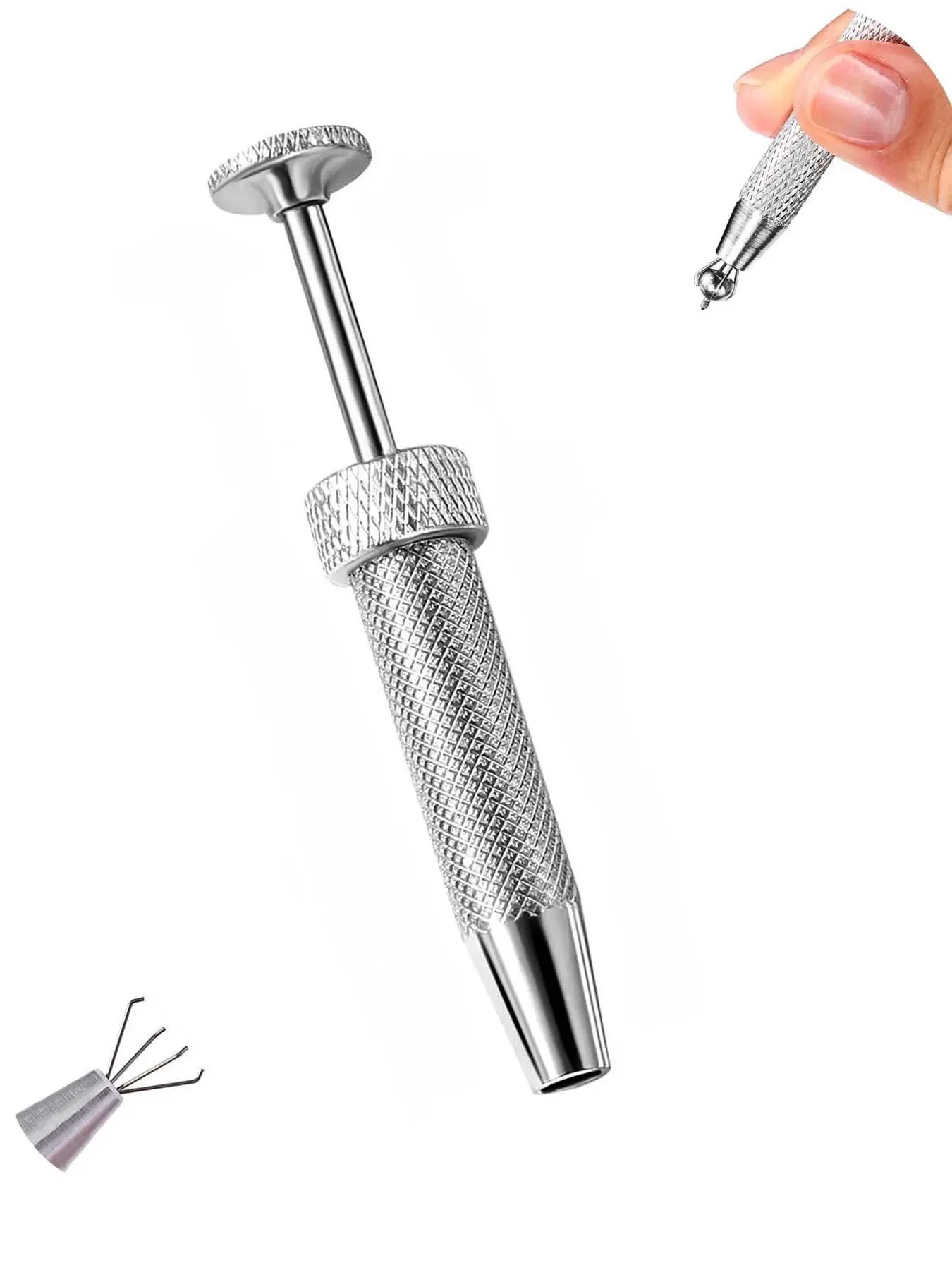 Piercing Taper Ball Grabber Tool for Changing Jewelry Stainless Steel Grabbe Tool for Changing Jewelry Anti-Slip Grip Piercing Ball Grabber Tools Ergonomic Design Durability Effortless Reach