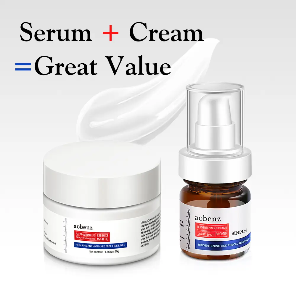 Dark Spot Corrector Serum & Anti Aging Face Cream Set – Brightening, Firming, Hydrating Moisturizer – Fade Spots, Smooth Wrinkles, Even Skin Tone – Glass Skin Routine Kit Moisturizing Hydrate