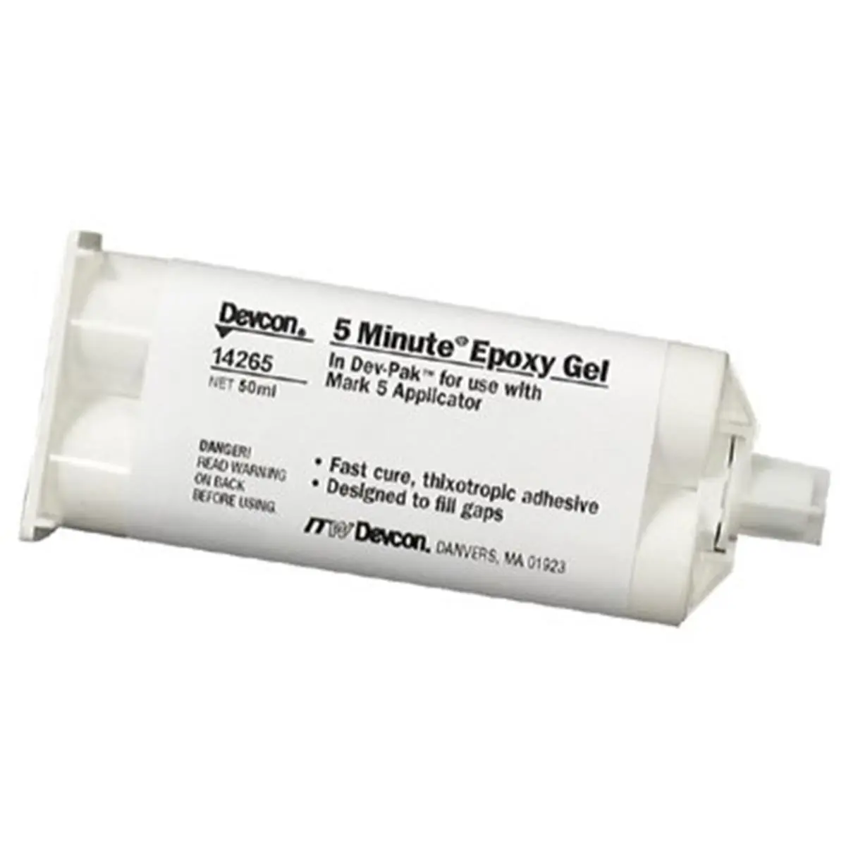 Devcon 230-14265 Mark 5 5-Minute Gel Epoxy Thixotropic Adhesive - 2-Oz, Gap-Filling, Fast-Cure (Home Improvement Building Supplies)