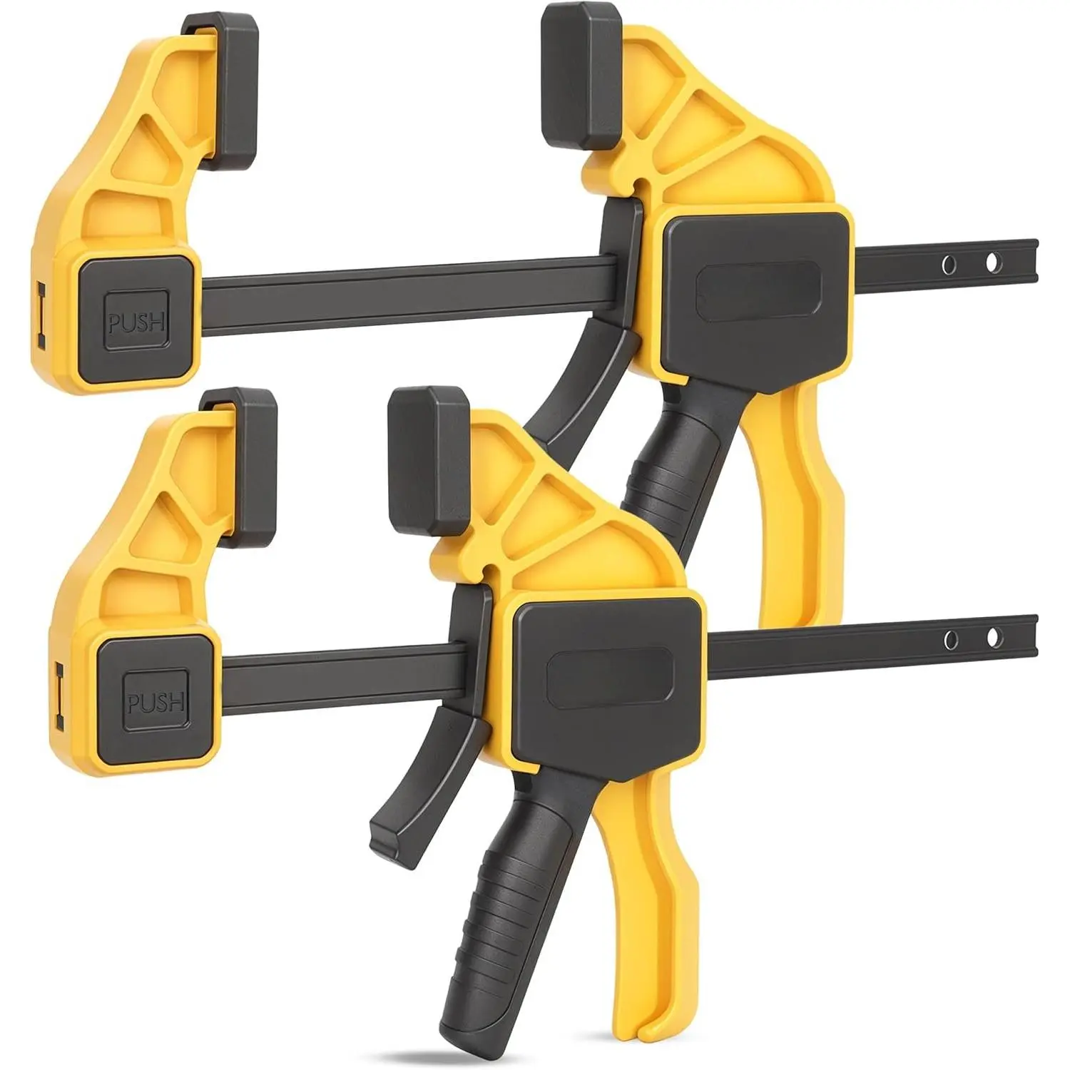 12 inch Bar Clamps for Woodworking - 2 Pack Quick Grip Clamps Set with 150 lbs Force -  Clamps for Gluing, Carpentry, DIY, and Metalworking (12 inch Size, 2 Pack)