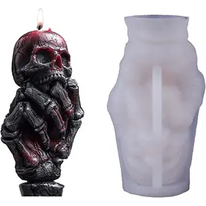 Skull Hand  Cylinder Molds  Wave Spiral Candle Mold -   Casting Molds for Candle &  & Soap Craft Supplies
