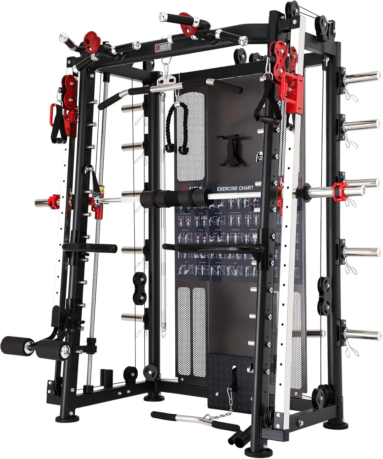 Altas Strength 3000Y Smith Machine Home Gym with Functional Trainer | 13-in-1 home gym with Smith machine, power rack, cable, pull-up station, and leg developer for full-body strength training.