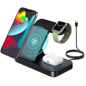 Wireless Charger iPhone Charging Station: 4 in 1 Charger Stand Multiple Devices for Apple - Samsung fast