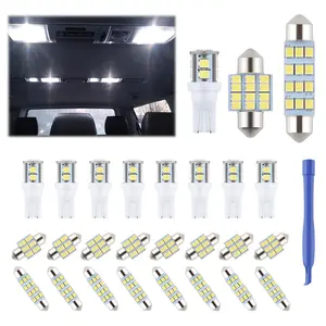 24-Piece Car LED Light Bulb Kit, T10 Festoon & 31mm/42mm Dome Units, Led Lights for Cars, Replacement for Vehicle Dome Lantern, Map & Door Indicator