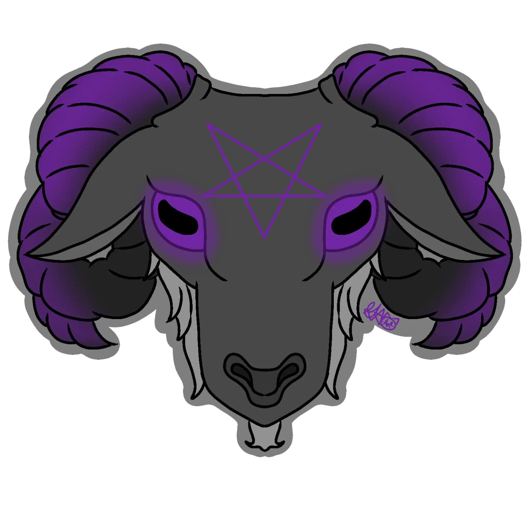 Goat Head Sticker