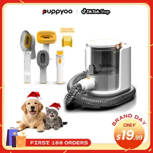 Puppyoo Pet Grooming and Vacuum Cleaner for Dogs and Cats 12000Pa Vacuum Brush for Shedding Grooming 1.5L Dust Cup 4m Power Cord Length Pet Products Dog & Cat Hair Vacuum Groomer Clipper & Hair Remover Roller for Dogs & Cats