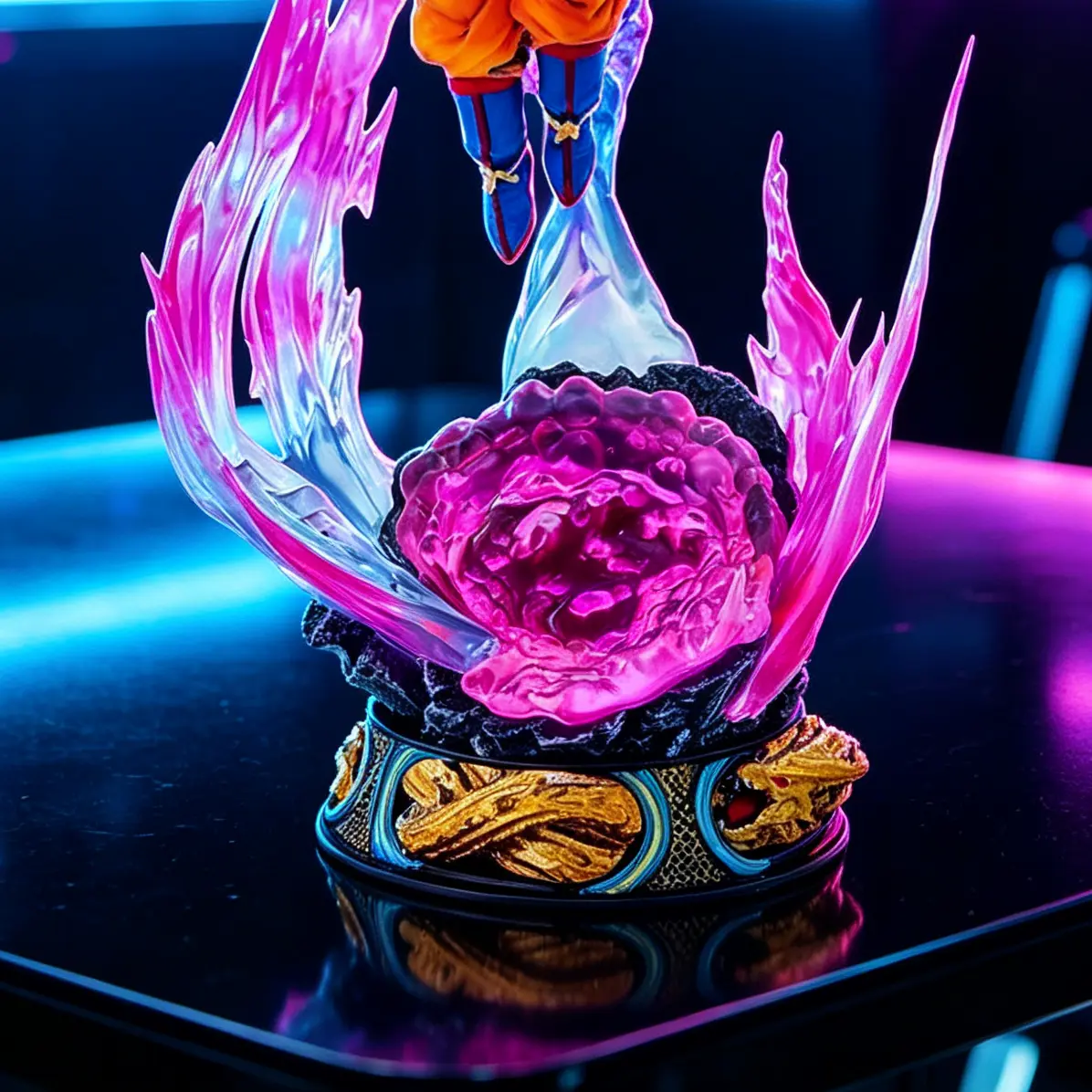 Ultra Power Form Anime Character Figure, PVC Collectible Model with Dynamic Battle Base,DBZ Collectible Statue for Fans.