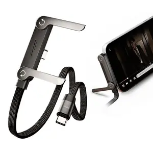 2 in 1 Type-C to Type-C Invisible Stand Charging Cable，240W Fast Charging Cable，Foldable Phone Holder for Gaming/Office/Travel