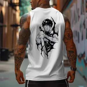 Jujutsu Kaisen 90s Graphic Sleeveless Tank Tops Men Vest Streetwear Outfits Men Vacation Outfits Sleeveless Shirt