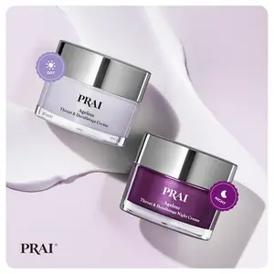 PRAI Beauty Ageless Throat Duo – Neck & Chest Firming Cream with Retinol & Hyaluronic Acid | TikTok Viral Anti-Aging Skincare Set for Crepey Skin, Wrinkles, Sagging Neck | Day & Night Lift & Tighten Cream for Décolleté (2 x 118ml)
