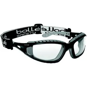 Bolle Tracker Safety Glasses with Black Frame and Clear Anti-Fog Lenses