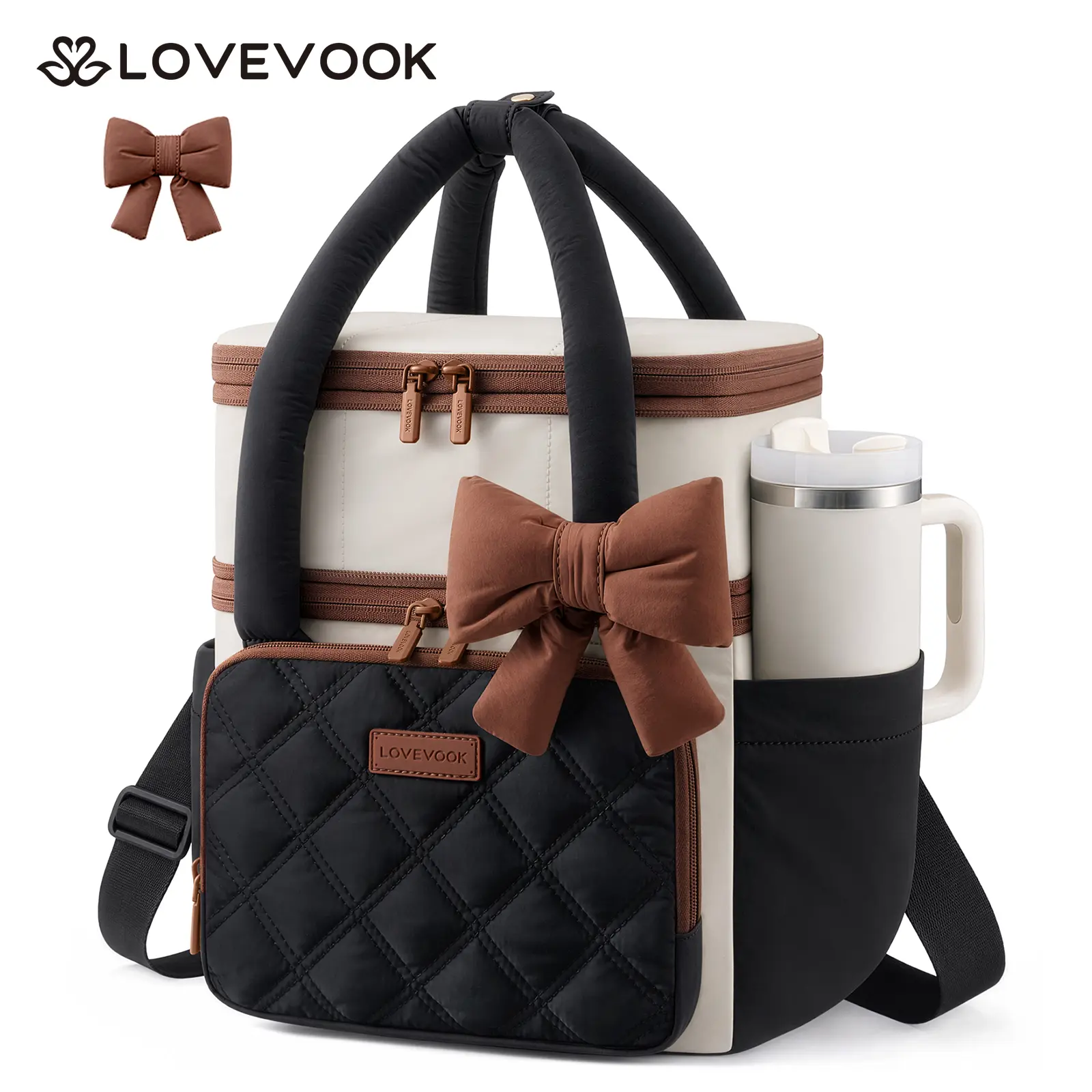 Black with Off White with Brown
