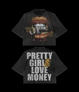 y2k Top Girls Print T-Shirt - Casual Crewneck Tee with Graphic Text, Comfortable Cotton for Summer Wear