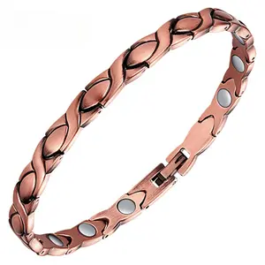 Magnetic Copper Anklets for Women Copper Ankle Bracelet for Women 99.99% Pure Copper with Magnets for Feet & Ankles (X Shape) Fashionable Accessory