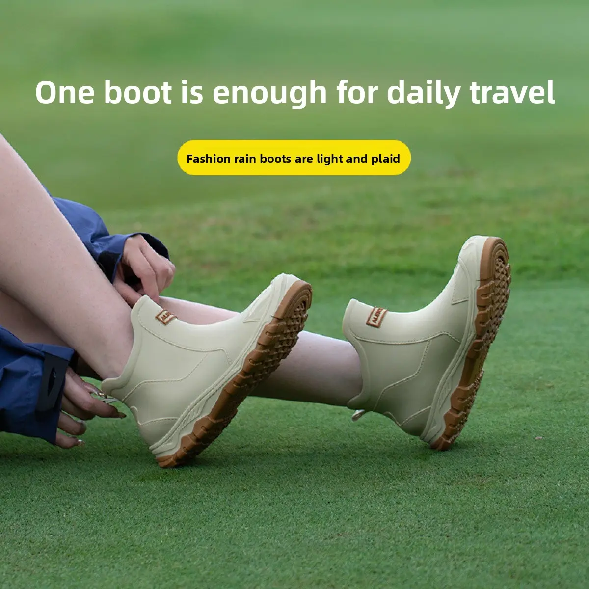 Unisex Stylish Waterproof Rain Boots, Pull-On Rubber Outsole, Comfortable Fabric Lining, Ideal for Outdoor Activities & Water Sports, Classic Design Sports Footwear Water Shoes