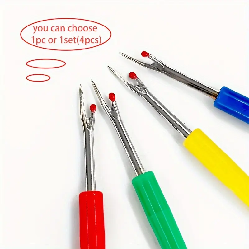 4pcs Small Plastic Seam Ripper for Sewing and Cross Stitch, Easy to Use Seam Cutter, DIY Sewing Tools, High-Quality Thread Remover