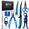 Reaction Tackle 7-Piece Premium Stainless Steel Portable Fishing Tool Kits - Corrosion-Resistant Fillet Knife, Pliers, Braid Scissors, Lip Gripper for Any Angler’s Fish Handling Needs, Outdoor Fishing Accessory, Tackle Supplies