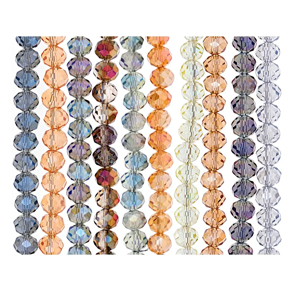 JTV Shimmering Beach Mix of Faceted Rondelle Bead Strands Set of 20 JTV Shimmering Beach Mix of Faceted Rondelle Bead Strands Set of 20