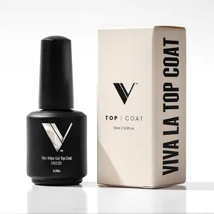 V Beauty Pure No Wipe Gel Top Coat Long Lasting UV LED Compatible 15ML 0.5OZ Gel Nail Polish for Durable Shine