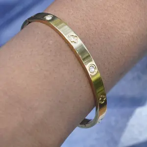 Rhinestone Clover Bangle Bracelet