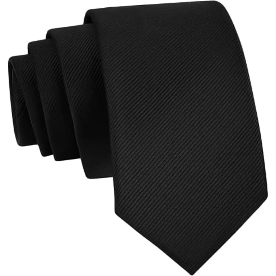 Men's Ties Classic Solid Pure Color 3.15" (8CM) Mens Necktie, Premium Formal Black Ties For Men Business Wedding Party