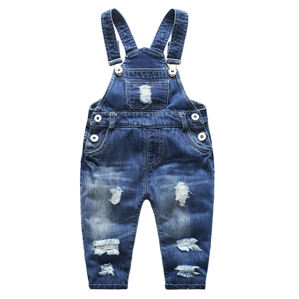 Toddler Boys Denim Overalls, Stretchy Distressed Bib Jean Pants with Adjustable Straps, 12M-5T Cotton Streetwear boy gifts summer cute clothes