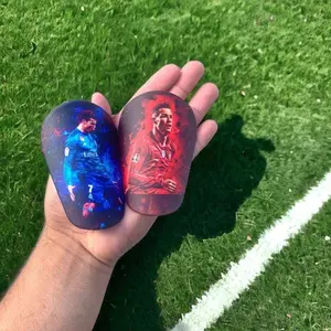 MINI Ronaldo Shin Guards for Soccer Players - Padded Design for Comfortable Movements