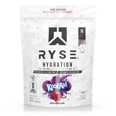 RYSE Hydration Electrolyte Powder Drink Mix Packets - Sugar-Free, Essential Vitamins, Taurine and Choline for Rehydration - Multi Sticks