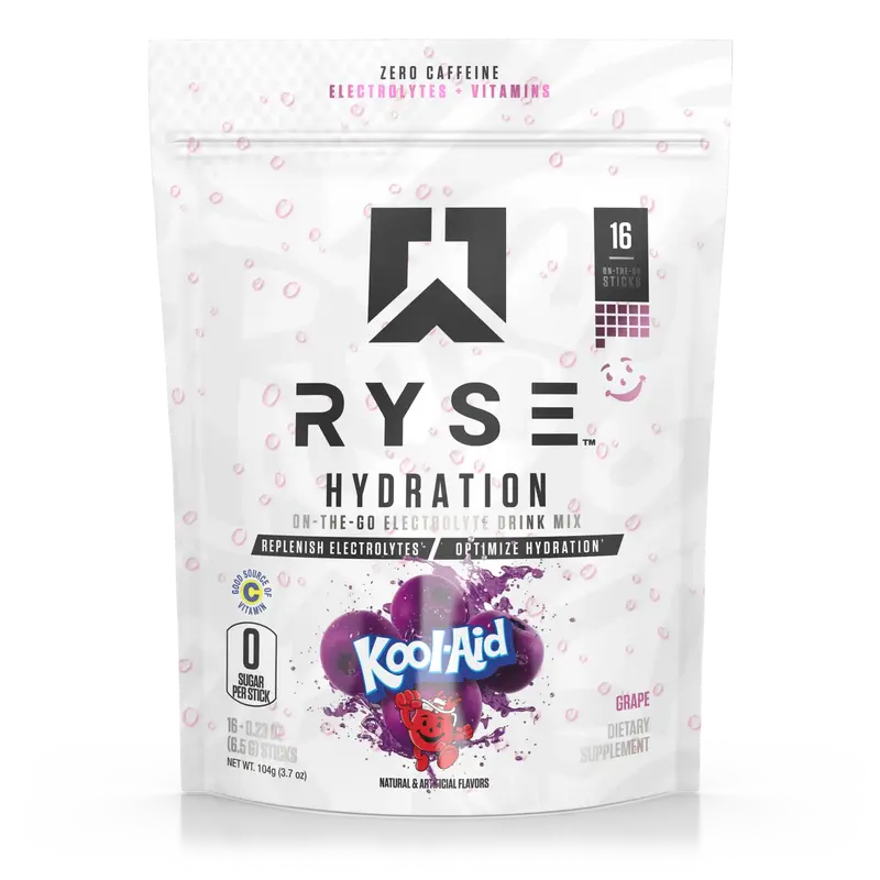 RYSE Hydration Electrolyte Powder Drink Mix Packets - Sugar-Free, Essential Vitamins, Taurine and Choline for Rehydration - Multi Sticks