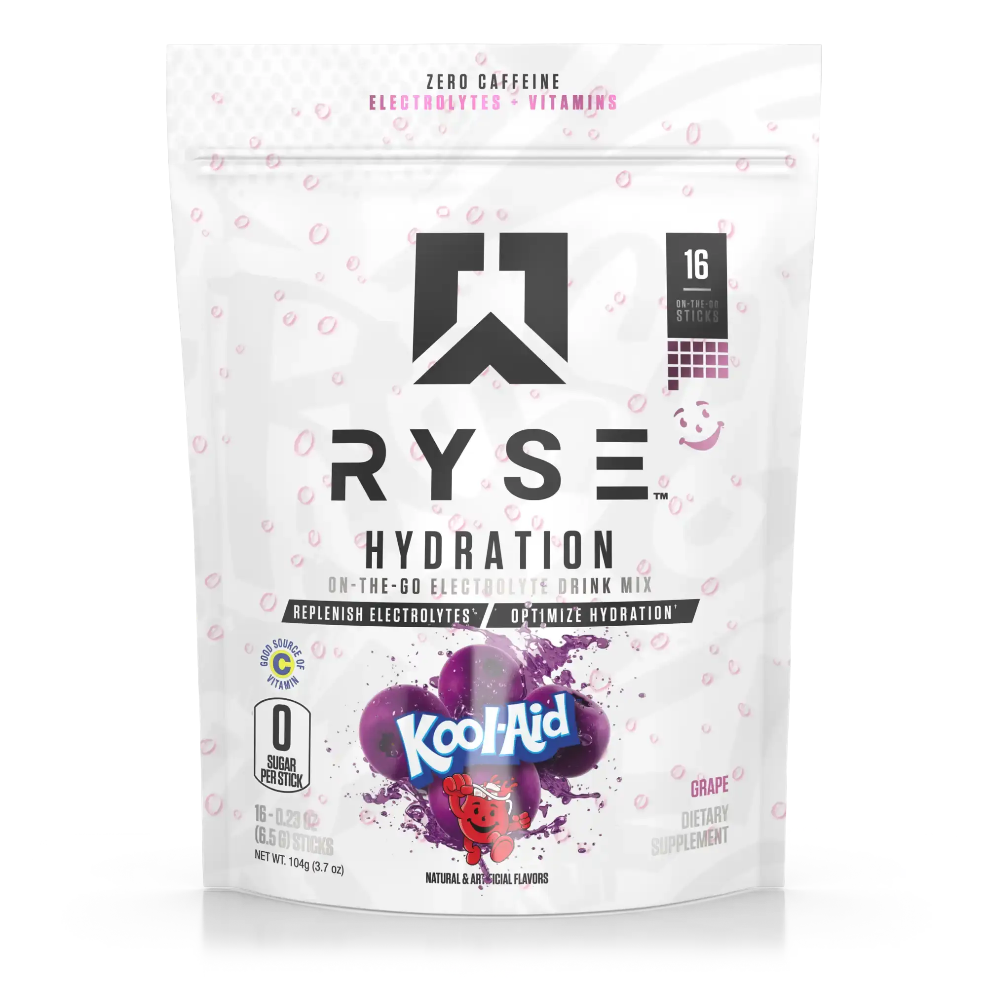 RYSE Hydration Electrolyte Powder Drink Mix Packets - Sugar-Free, Essential Vitamins, Taurine and Choline for Rehydration - Multi Sticks