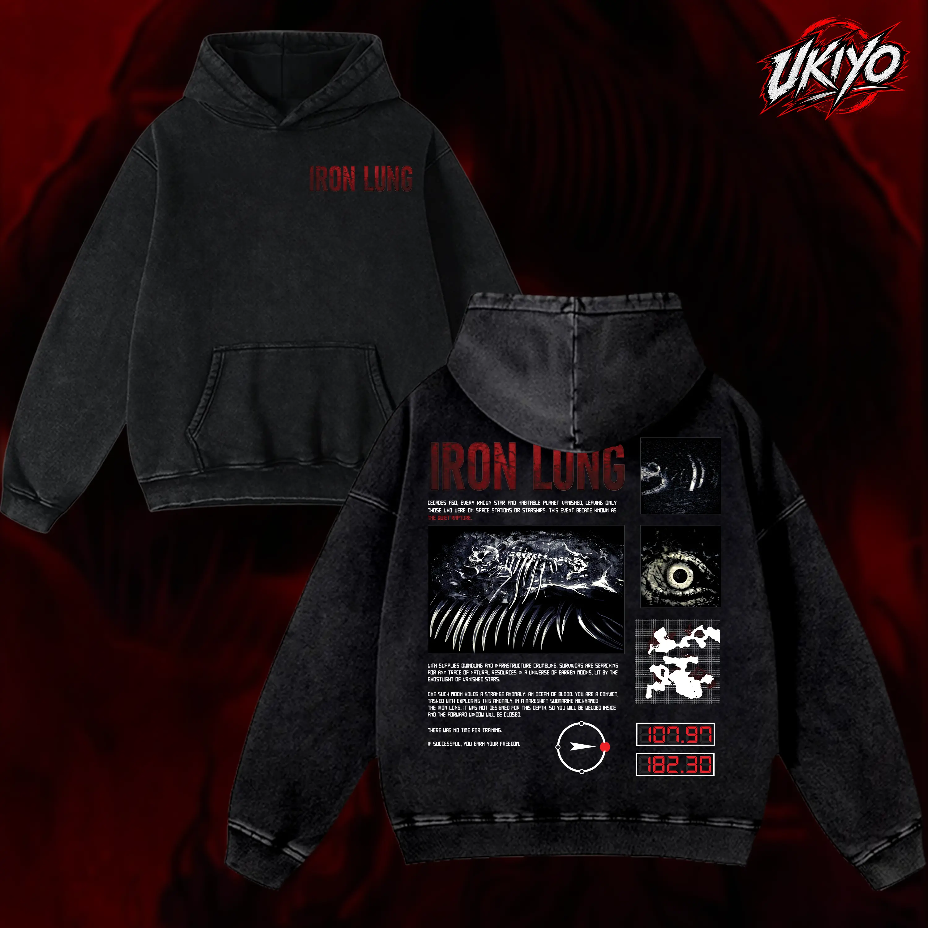 Iron Lung Horror Movie Double Sided Washed T-shirt Hoodie Sweatshirt Tank top - Premium 100% Cotton Apparel | Horror Film Streetwear graphic tee merch unisex oversized top
